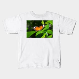 Orange Lacewing Butterfly Kids T-Shirt
